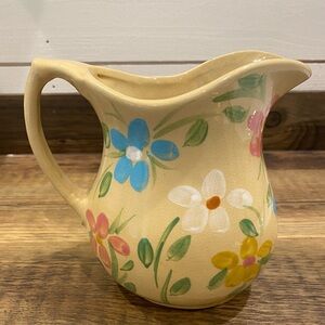 VTG Robinson Ransbottom Pottery Co Roseville Floral Hand Painted Pitcher 357/2